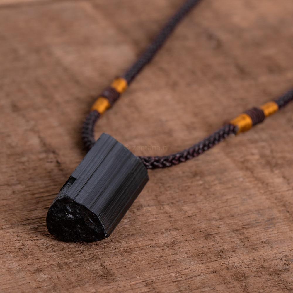 Toermalijn Ketting Zwart - Ruw Blok Verstelbaar - Positieve Energie-Toermalijn ketting-Zentana