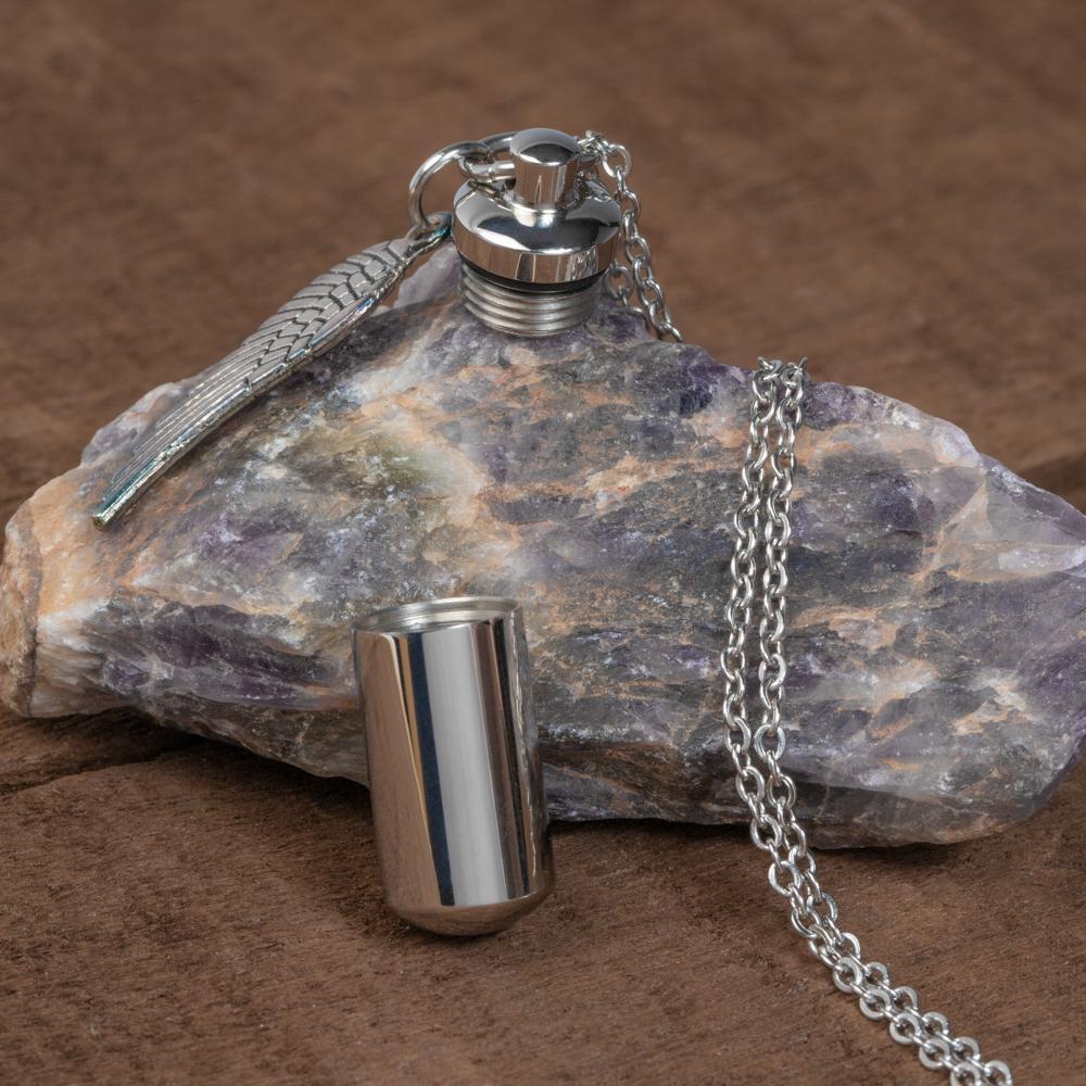 Urn As Ketting - Engel Vleugel RVS - Vrijheid-Urn as ketting-Zentana