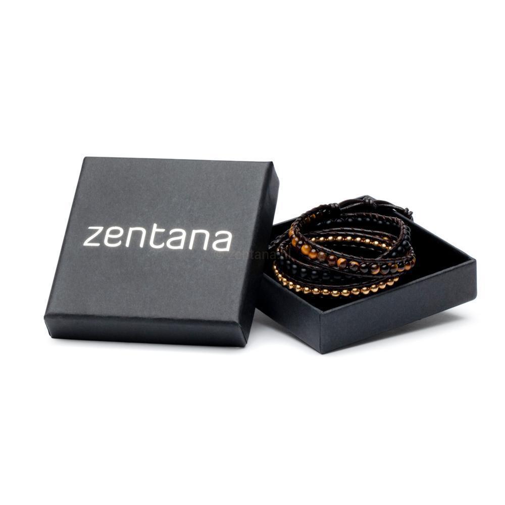 Wikkelarmband Balans - Tijgeroog & Frosted Agaat - Positiviteit-Wikkelarmband-Zentana