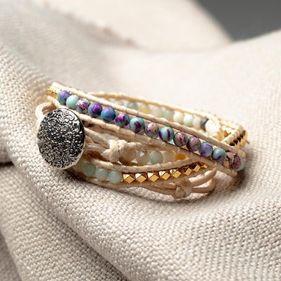 Wikkelarmband Bohemian - Imperial Jaspis & Amazoniet - Harmonie-Wikkelarmband imperial jaspis-Zentana