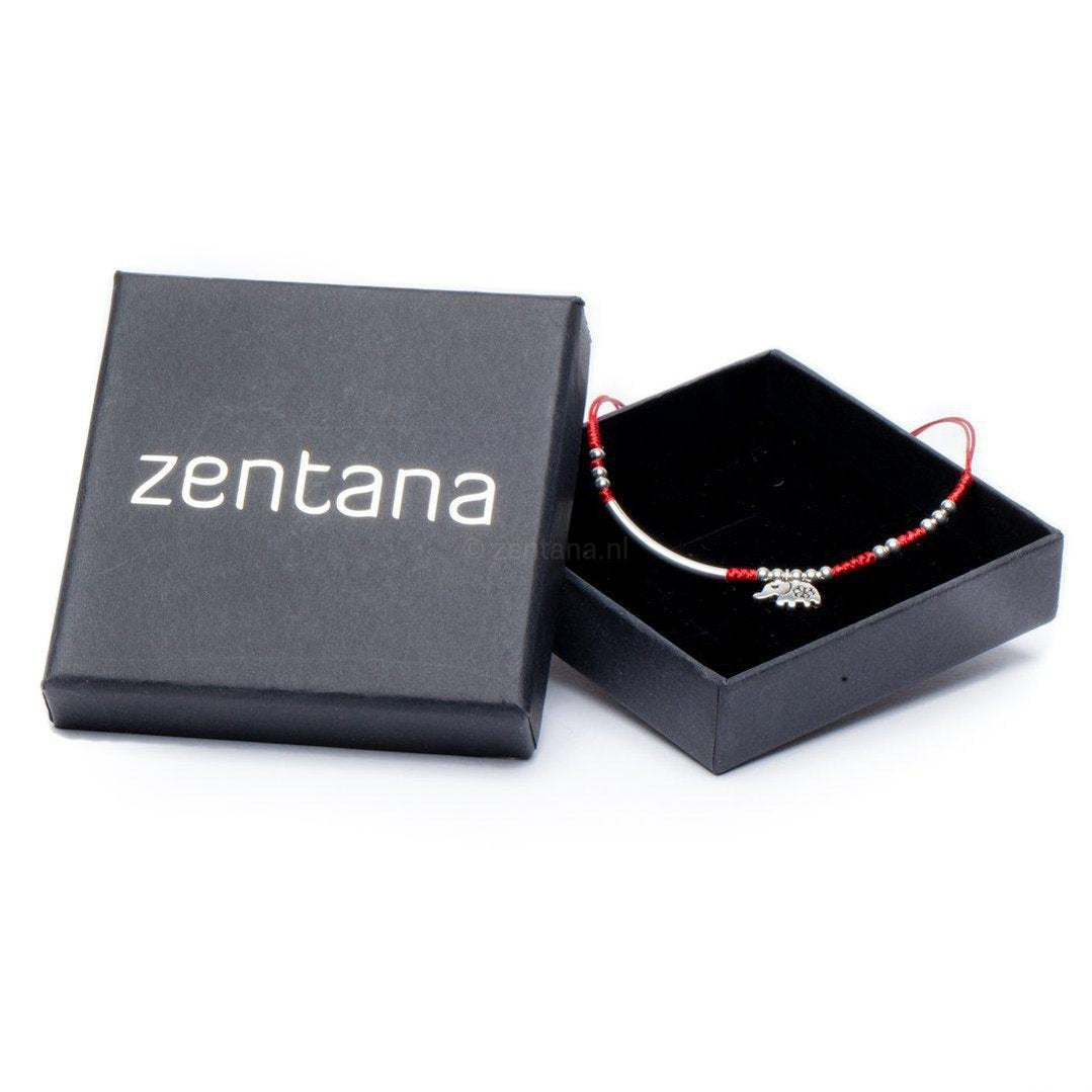 Zilveren Enkelbandje - Rood Voetenbandje Olifant - 925 Sterling Zilver - Geluksbandje-Enkelband olifant-Zentana