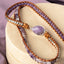 Wikkelarmband Amethist - Violet - Levensboom - Leer