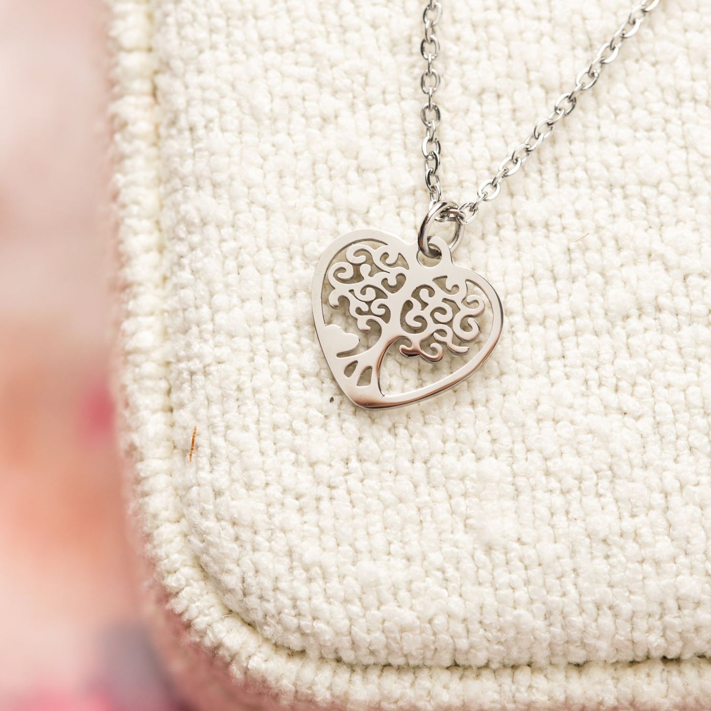 Tree of Life Ketting - Levensboom Hart - RVS - Zilver