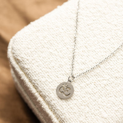 Ohm Ketting - RVS - Mantra Munt - Zilver