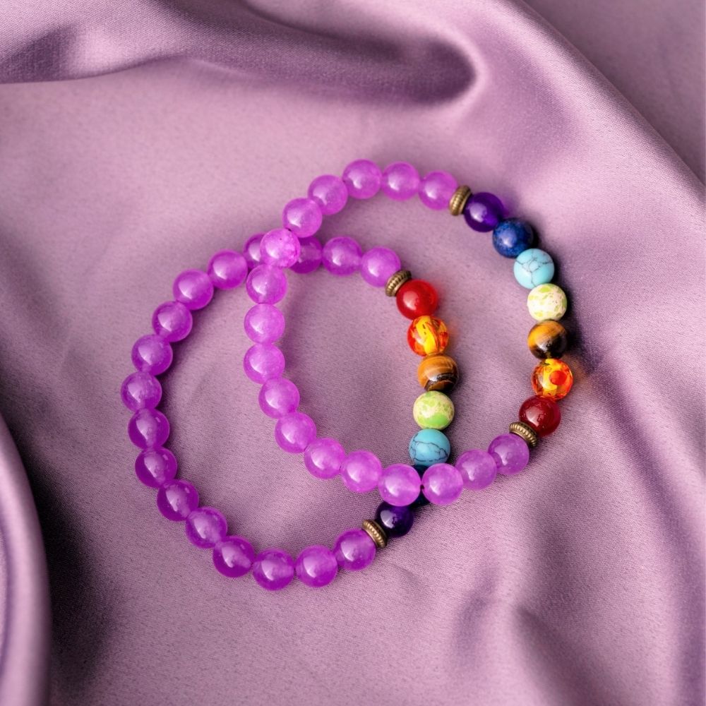 Badu Chakra Armband - Violet Kwarts - Rechtvaardigheid