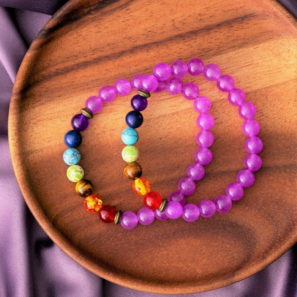 Badu Chakra Armband - Violet Kwarts - Rechtvaardigheid