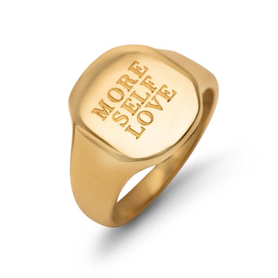 More Self Love Ring - Zegelring 18K Goud - Zelfliefde