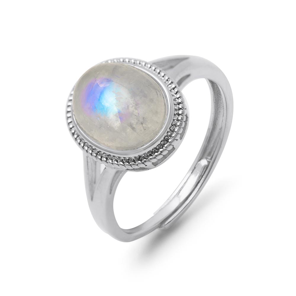 Maansteen Ring - 925 Sterling Zilver - Verstelbaar - Vrouwelijke Energie