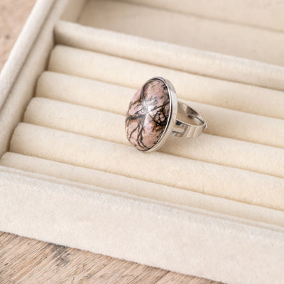 Rhodoniet Ring - Cabochon Edelsteen - Acceptatie