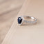Ring Blauwe Saffier & Zirkonia’s - Sterling Zilver - Rhodium Verguld - Rijkdom
