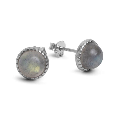 Labradoriet Oorknopjes - Oorstekers - 925 Sterling Zilver - Edelsteen Oorbellen