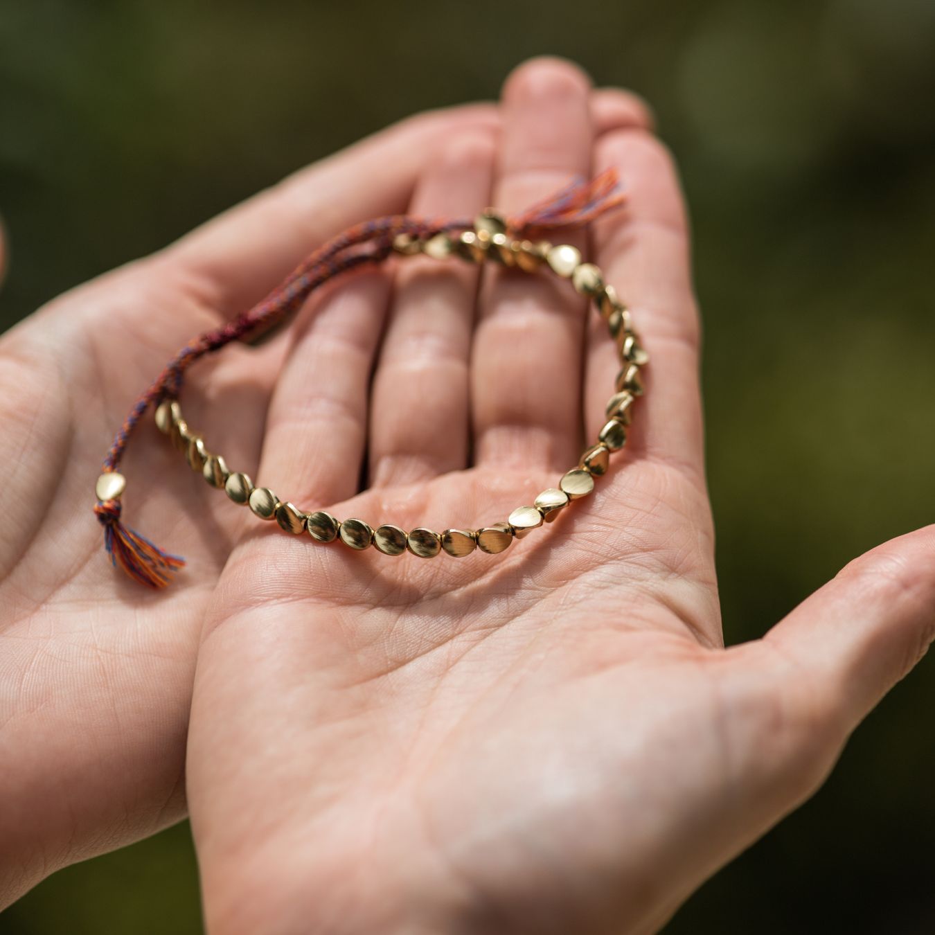 Geluksarmband - Goudkleurige Tibetaanse Armband - Handgemaakt