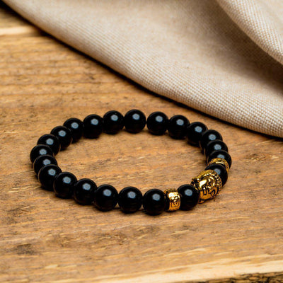 Boeddha Armband - Onyx Goudkleurig - Anti Stress-Boeddha armband-Zentana