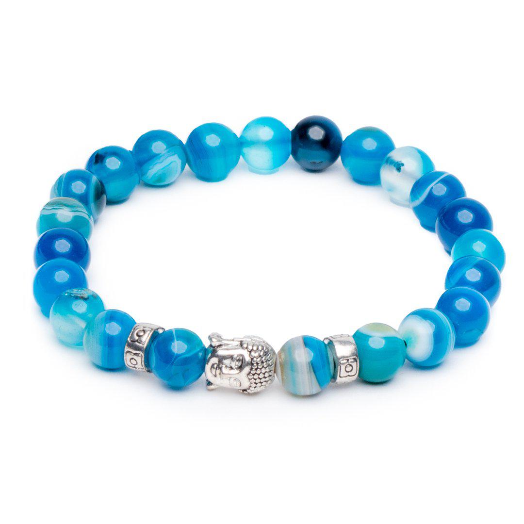 Boeddha Armband - Sky Blue Agaat - Rust-Boeddha armband-Zentana
