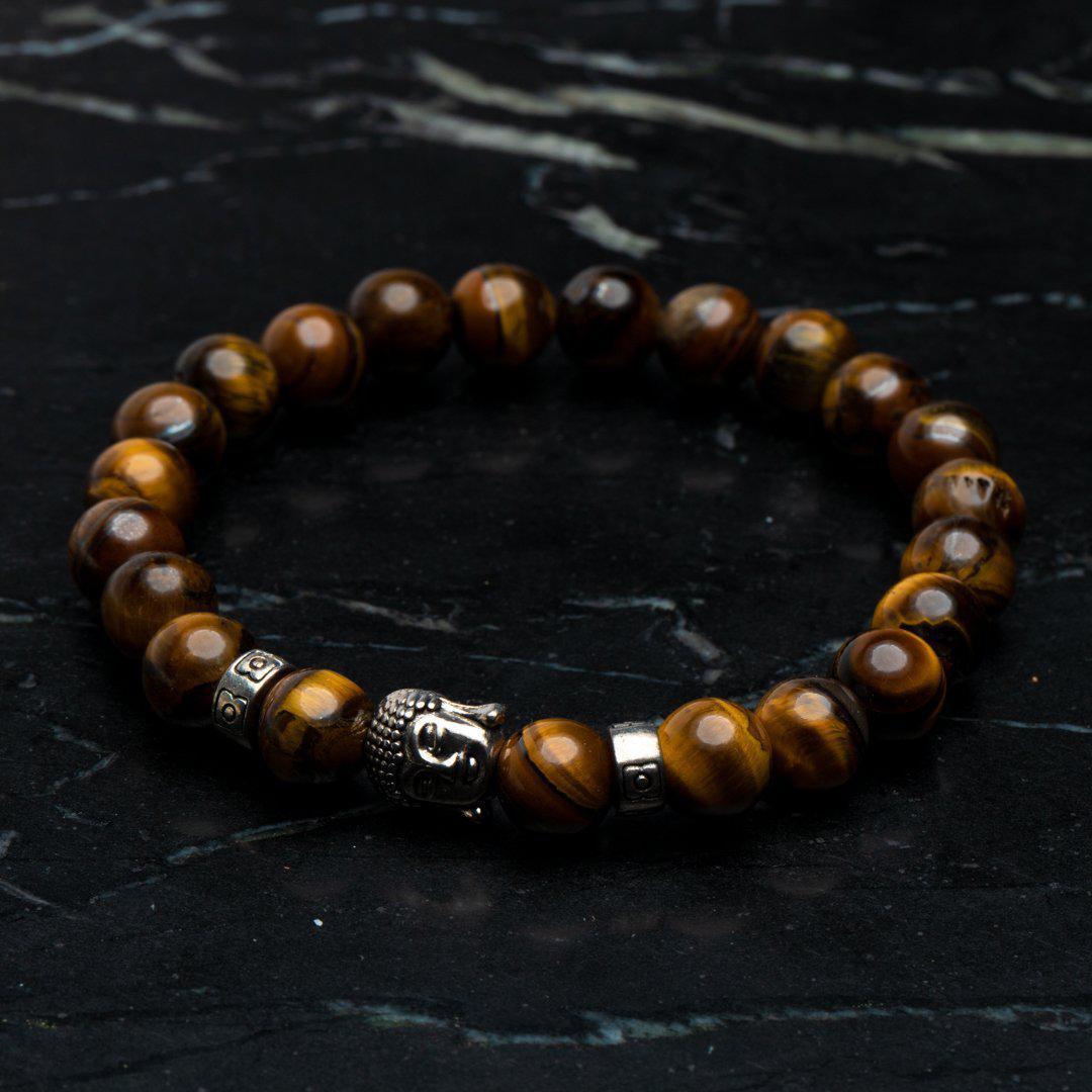 Boeddha Armband - Tijgeroog Zilverkleurig - Inzicht-Boeddha armband-Zentana