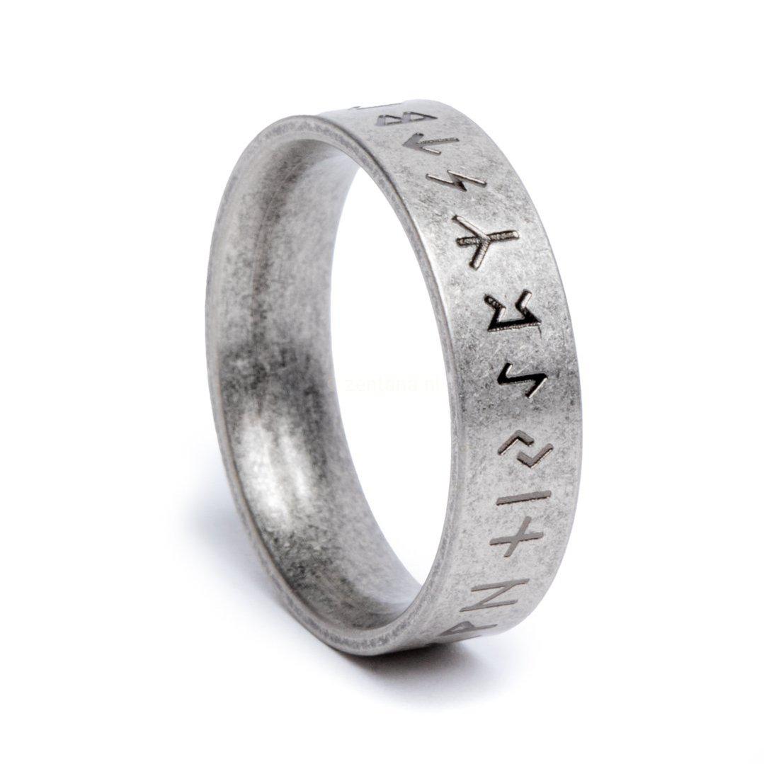 Noorse Runen Ring - Viking Ring - Daadkracht - RVS-Ring Viking-7-smal-Zentana