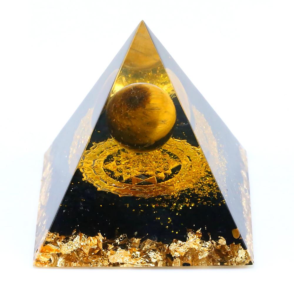 Orgonite Piramide - Tijgeroog Edelstenen - Orgon Edelsteen Planeet--Zentana