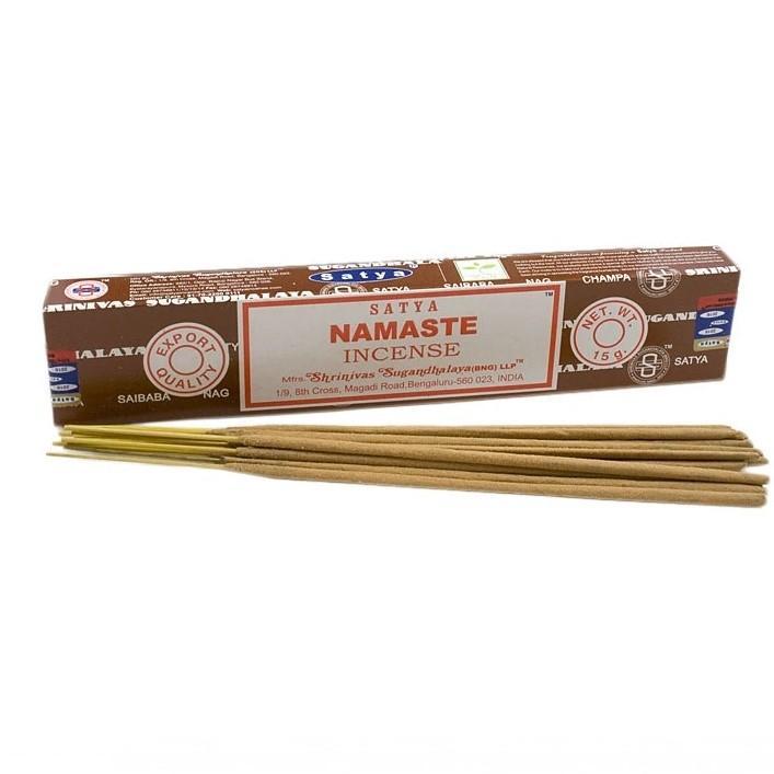 Satya Wierook Stokjes - Namaste - Wierookstokjes - 1 Pakje - 15 Gram-Wierook-1 STUK-Zentana